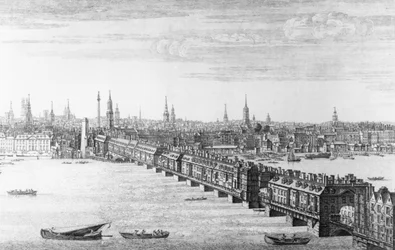 Westfront der London Bridge, 1749